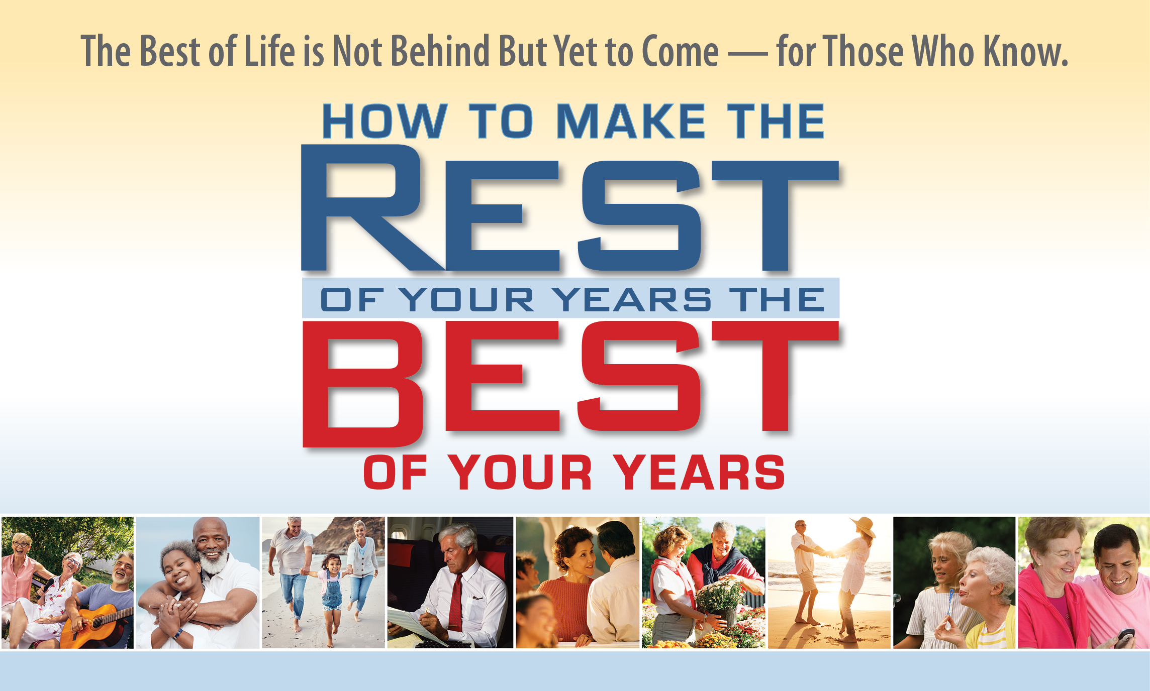 graphic book cover collage of elderly people enjoying life