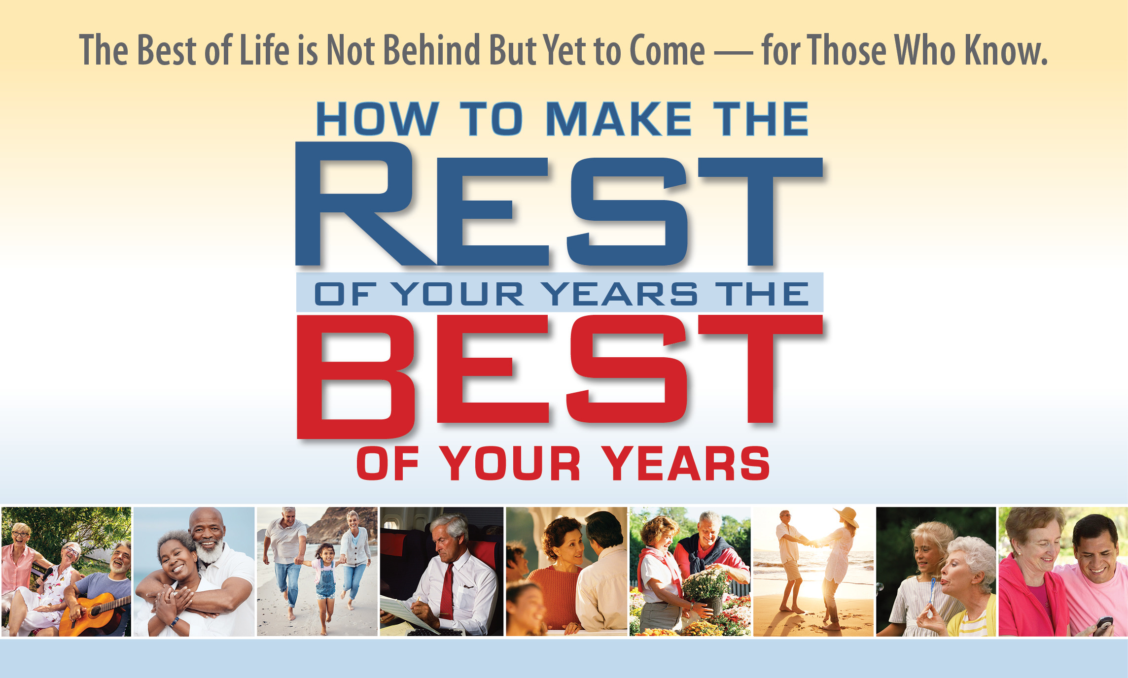 graphic book cover collage of elderly people enjoying life